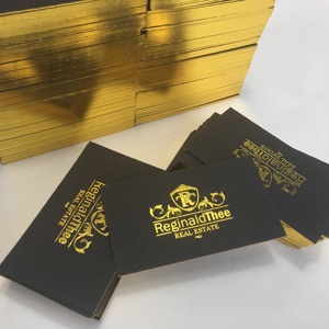 Tarjeta de Visita de Papel Offset con Logotipo Impreso en Serigrafía y Borde Dorado Brillante de Lujo Personalizado - Product Image 2