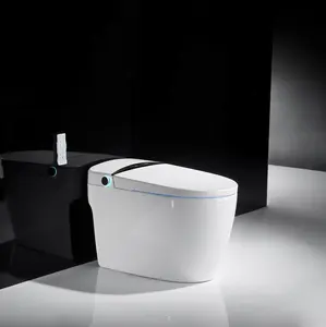 Toilette de salle de bain automatique intelligente et intelligente, durable, toilette à chasse sèche en céramique d'une seule pièce - Product Image 1