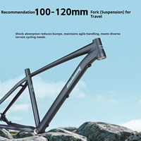 Cadre de vélo de montagne tout-terrain en aluminium léger de 26 pouces, très populaire, de haute qualité, pour le XC
