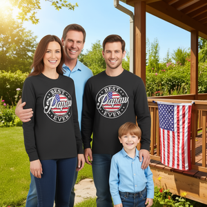 Camiseta de manga larga con bandera de Estados Unidos de Best Papaw Ever, regalo familiar para el día del padre - Product Image 3