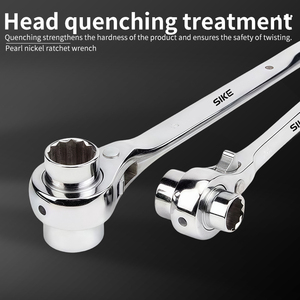 SIKE Industrial Grade Carbon Steel Metric OEM 19mm X 22mm Double-Ended Socket Ratcheting Podger Wrench - Product Image 5