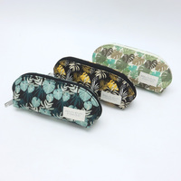 Tas Makeup Kanvas Custom Motif Bunga Tahan Air, Dompet Tas Makeup Travel untuk Wanita