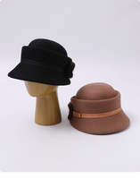 Nouvelle casquette gavroche rétro britannique en laine pour femme, style équestre, bordure en pure laine, effet amincissant, polyvalente, automne-hiver