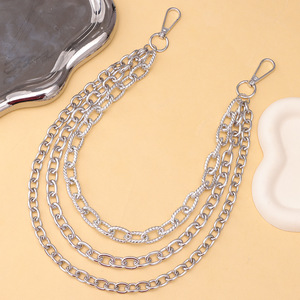 Waist <b>Chain</b> Multi Layered Silver Punk Hip Hop Fashion Accessory Unisex Casual Wear Zinc Alloy <b>Chain</b> <b>Belt</b> Decor - Product Image 2