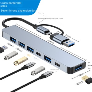 Stasiun Dok tipe-c 7-in-1 untuk Huawei MacBook <span class=keywords><strong>Notebook</strong></span> 4K 60Hz 6-in-1 <span class=keywords><strong>USB</strong></span> C <span class=keywords><strong>Hub</strong></span> Adapter <span class=keywords><strong>USB</strong></span> 3.0 komputer ekspansi Aluminium - Product Image 4