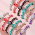 SOJI Factory Hot Sale crystal stone braided beaded bracelets custom adjustable glass woven bracelet for women and girls