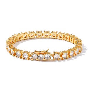 Exclusive Urban Streetwear 6mm GRA Moissanite Tennis Bracelets S925 Silver Gold Electroplated Crown <b>Set</b> Rap Jewelry Vendor - Product Image 2