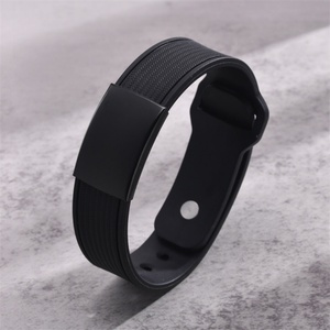 Fashion Personalized Jewelry Bracelet Silicon Custom Blank Quare Charm Bracelets for <b>Men</b> - Product Image 6