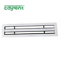 Diffuseur linéaire à fentes en aluminium de type griffe, pré-encastré, réglable, pour plafond CVC, pour climatisation centrale, invisible