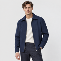 Blouson Bomber Homme Entièrement Zippé avec Poches, Col Rabattu, Manches Longues – Vêtement d'extérieur Décontracté et Habillé pour le Bureau et les Trajets Quotidien