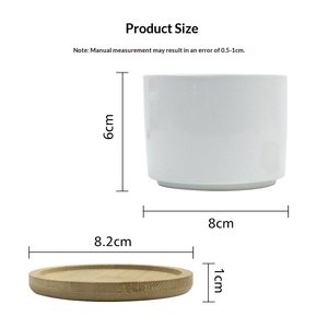 <span class=keywords><strong>Petit</strong></span> <span class=keywords><strong>pot</strong></span> à fleurs en porcelaine blanche céramique vierge pour sublimation, idéal pour plantes succulentes, décoration de bureau, pour personnalisation DIY avec photo ou logo. - Product Image 5