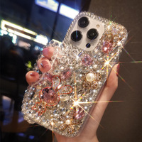 Coque de téléphone portable scintillante avec strass pour tous les modèles d'iPhone 18 17 Pro Max, coque diamantée 16 15 14, coque de protection