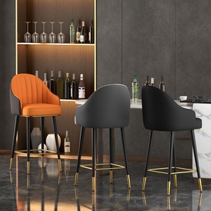 Chaise de bar minimaliste de luxe moderne avec dossier pivotant et accoudoirs, idéale pour villa ou salon de thé, <span class=keywords><strong>tabouret</strong></span> de bar haut - Product Image 2