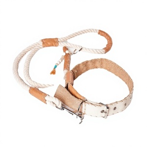 Cotton Rope <b>Dog</b> <b>Leash</b> With Handle and Collar Set Rope's Premium Quality Manufacturer Wholesaler Very Cheap Price - Product Image 1