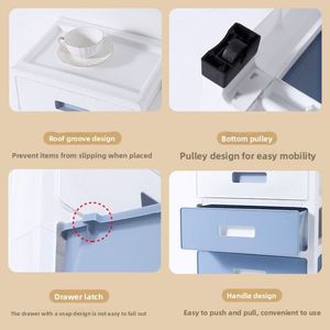 Boîte de rangement moderne multicouche en plastique épaissi avec tiroirs pour vêtements et jouets, meuble de rangement de chevet - Product Image 6