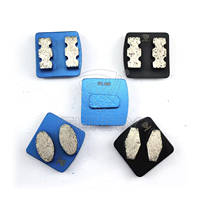 6-220 #   Chaussures de ponçage diamantées à 2 segments pour sols en béton, outils abrasifs pour polissage, compatibles avec les meuleuses de marque