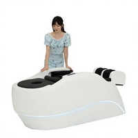 Fauteuil de lavage moderne pour spa capillaire, lit de massage en fibre de verre avec circulation d'eau, mobilier de traitement pour salon