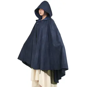 2024 Halloween Gift Medieval Hooded Coat Women Men Vintage Gothic Cape Coat Melina Cosplay Cloak