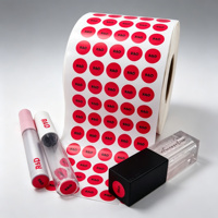 Etiquetas Adhesivas Redondas Rojas Brillantes de Primera Calidad OEM con Logotipo Personalizado para Brillo Labial, Embalaje de Regalos y Envases de Cosméticos