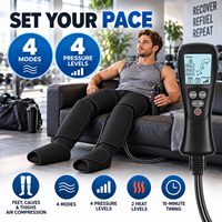 Masseur de jambes à air compressé chauffant, bottes de récupération sportive avec 4 modes et 4 intensités pour les pieds, les mollets et les cuisses