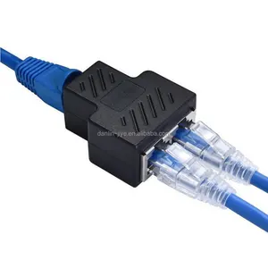 От 1 до 2 Way Одного выхода на два порта LAN Ethernet сетевой кабель сплиттер адаптер RJ45 Женский Splitter Разъем адаптер для ПК