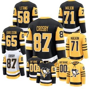 Vente en gros d'usine Pittsburgh brodé # 87 Crosby # 66 Lemieux # 65 <span class=keywords><strong>Karlsson</strong></span> # 71 Malkin # Maillot de hockey sur glace Letang n°58 - Product Image 1