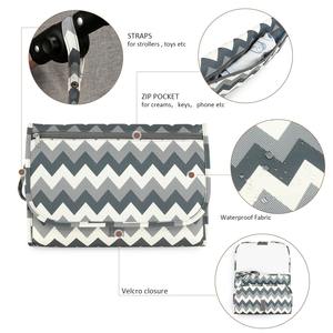 Cambiador de pañales portátil para bebé, cambiador de pañales para bebé, bolsa de viaje con bolsillo de toallitas, cambiador portátil de diseño inteligente - Product Image 4