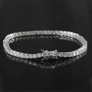 Vendita calda 925 in argento Sterling gioielli braccialetto di fascino di alta qualità di tendenza zircone bracciale Tennis di lusso per le donne