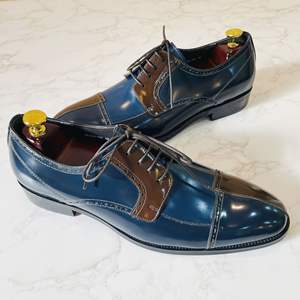 Nuevos zapatos de cuero casuales de negocios de gama alta mezclados de colores, zapatos de vestir de cuero liso de moda - Product Image 5