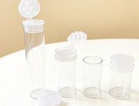 Bouteille en plastique transparente de 3 ml et 7 ml avec couvercle perforé pour poudre flash/poudre d'or/poudre sèche – Bouteille vide en plastique pour emballage
