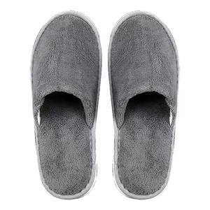 Ury pantoufles jetables d'hôtel en velours gris corail antidérapantes garder au chaud et confortables pantoufles de maison - Product Image 6