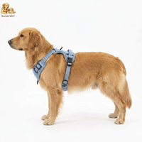 Harnais tactique robuste pour chien avec anneaux en D renforcés, en nylon et tissu denim, écologique, anti-traction, pour grands chiens