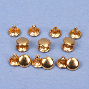 Clous à rivets métalliques double face Autonomie 8 mm plaqués or pour sacs et cuir DIY - Product Image 1