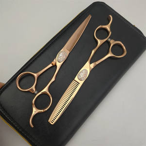 Tijeras de Peluquería Profesionales de 62 mm, Acero Inoxidable 440C, Tijeras Rectas para Diestros, Tijeras de Entresacar, Herramientas de Salón de Belleza - Product Image 1