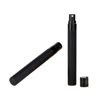 Flacon de recharge en verre noir mat, 5ml, 10ml, 14mm, flacon pulvérisateur de parfum en verre noir givré mince, récipient cosmétique, 100 pièces, YR260805