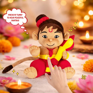 Figura de Peluche Suave de Hanuman de 28 cm, para Cantar Mantras, Juguete Religioso Espiritual con Sonido para Niños - Product Image 6