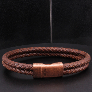 CHENG JEWELERS Gioielli Raffinati, Bracciale Fatto a Mano con Collegamenti in Pelle e Chiusura in Acciaio Inossidabile per Cordoncino - Product Image 6