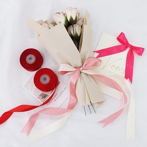 4CM Red Double Faced Satin <b>Ribbon</b> Luxury 100 Yards Roll Custom Wholesale Gift Packing Custom Plain Polyester Satin - Product Image 5