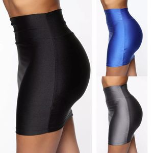 Женская пикантная яркая неоновая синяя эластичная короткая мини-юбка с высокой талией - Product Image 6