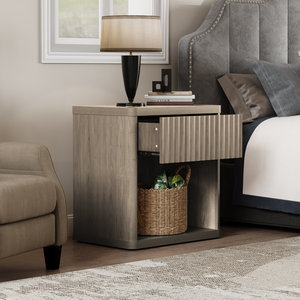 Hiện đại 1-ngăn kéo đêm đứng cạnh giường ngủ Đèn bàn gỗ rãnh kệ nhỏ Kệ ngăn kéo cho phòng ngủ phòng khách sạn sử dụng giọng - Product Image 3