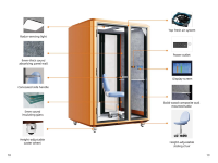 Cabine de réunion individuelle moderne en aluminium, insonorisée, pour bureaux à domicile, appartements, salons et hôtels