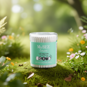 Cotons-tiges MyBEE 300 pièces en coton doux pour le soin des oreilles et du nez des bébés - Product Image 3