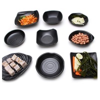 Hôtel mariage restaurant plastique incassable fleur noire petites assiettes à sushi assiettes mélamine personnalisées