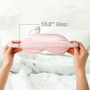 Hot Selling High Quality Customize Double Layer Elastic Strap Soft Solid Color Eye Mask Cover Satin Silk <strong>Sleeping</strong> Eye Mask - Product Image 6