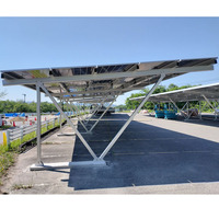 Support de carport solaire photovoltaïque en aluminium pour 1 ou 2 voitures, structure de montage pour système de carport solaire