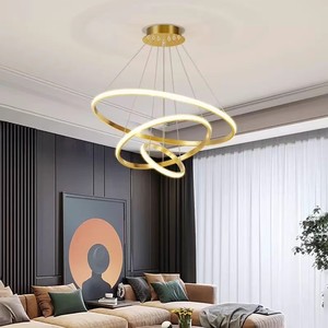 Lampadario Moderno <span class=keywords><strong>a</strong></span> LED con Telecomando, Copertura in Acrilico, Design <span class=keywords><strong>a</strong></span> 3 Anelli <span class=keywords><strong>per</strong></span> Sala <span class=keywords><strong>da</strong></span> Pranzo e Soggiorno, Decorazione Domestica - Product Image 5