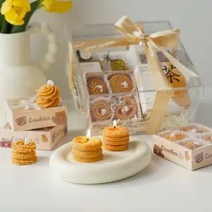 Nuevo producto, vela creativa en forma de galleta, vela perfumada de comida novedosa, regalos únicos, vela de galletas hecha a mano