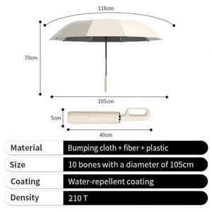 2024 Hot Selling Ring Buckle <b>Folding</b> Umbrella UV Protection Automatic Fully Umbrella for Corporate - Product Image 3