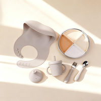 Fabricants de vaisselle en acier inoxydable 304 sans BPA, antidérapante, en métal, assiettes en silicone pour bébés et enfants, ensemble de repas