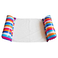 Hamaca Flotante Inflable para Piscina para Adultos, Balsa de Natación Portátil con Malla Inferior y Cojín de Aire, Sofá Acuático